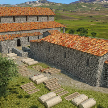 4. Ipotesi ricostruttiva basiliche di Cornus (Patrimonio Culturale Sardegna Virtual Archaeology)