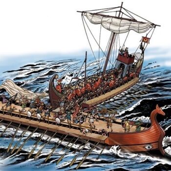 Navi puniche e romane in battaglia